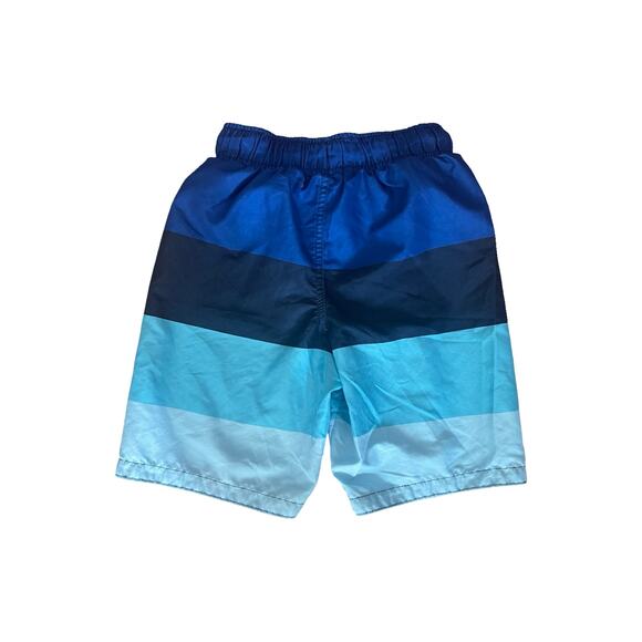 Lil’ Joe Youth Boys Swim Trunks Size M – Blue Ombre Striped Board Shorts - Picture 2 of 3